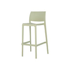Set of Two 30" Green Heavy Duty Plastic Low Back Outdoor Bar Height Chairs