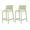 Set of Two 26" Green Heavy Duty Plastic Low Back Outdoor Counter Height Bar Chairs