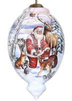 Gifts for Everyone Hand Painted And Mouth Blown Brown Red And White Glass Finial Ornament