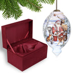 Gifts for Everyone Hand Painted White Red And Brown Glass Finial Ornament