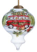 Christmas red Bu Hand Painted Red Green And White Glass Finial Ornament