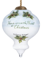 Christmas red Bu Hand Painted Red Green And White Glass Finial Ornament