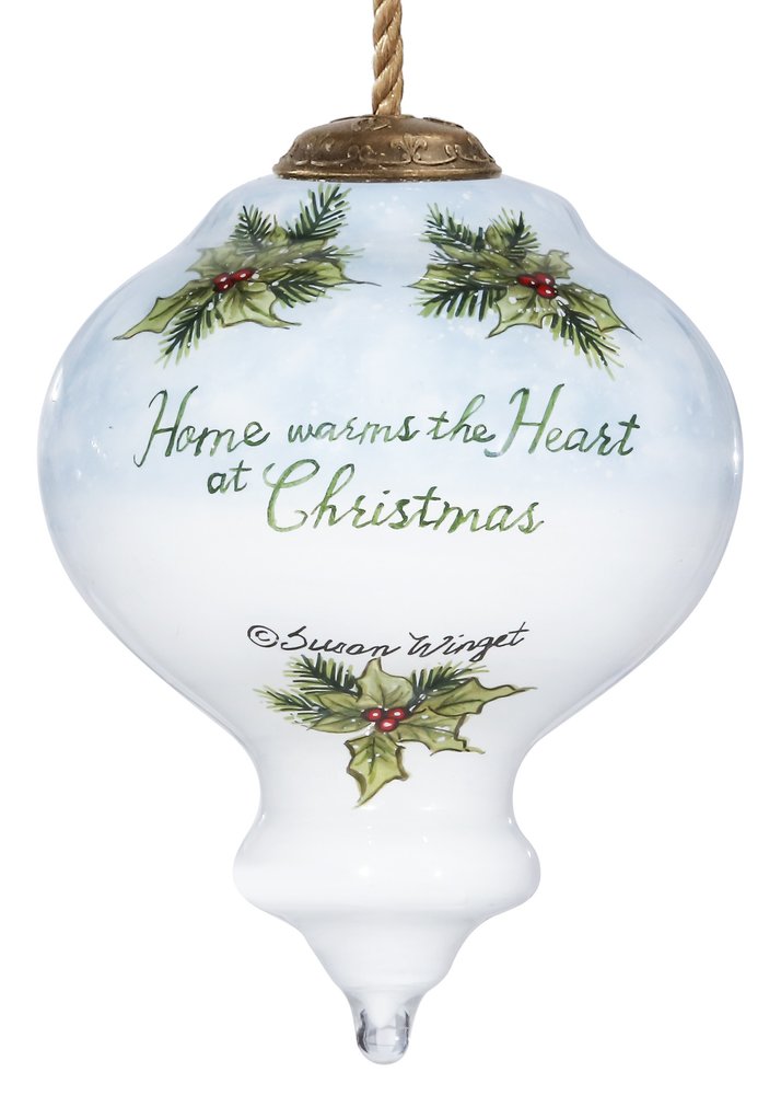 Christmas red Bu Hand Painted Red Green And White Glass Finial Ornament