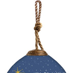 Iell Be Gnome For Christmas Hand Painted Blue White And Red Glass Finial Ornament