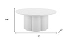 34" White Rounded Aluminum Outdoor Coffee Table