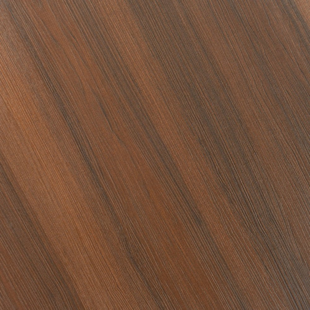 24" Walnut and Black Wood And Aluminum Indoor Outdoor Pedestal Base Round Top Dining Table