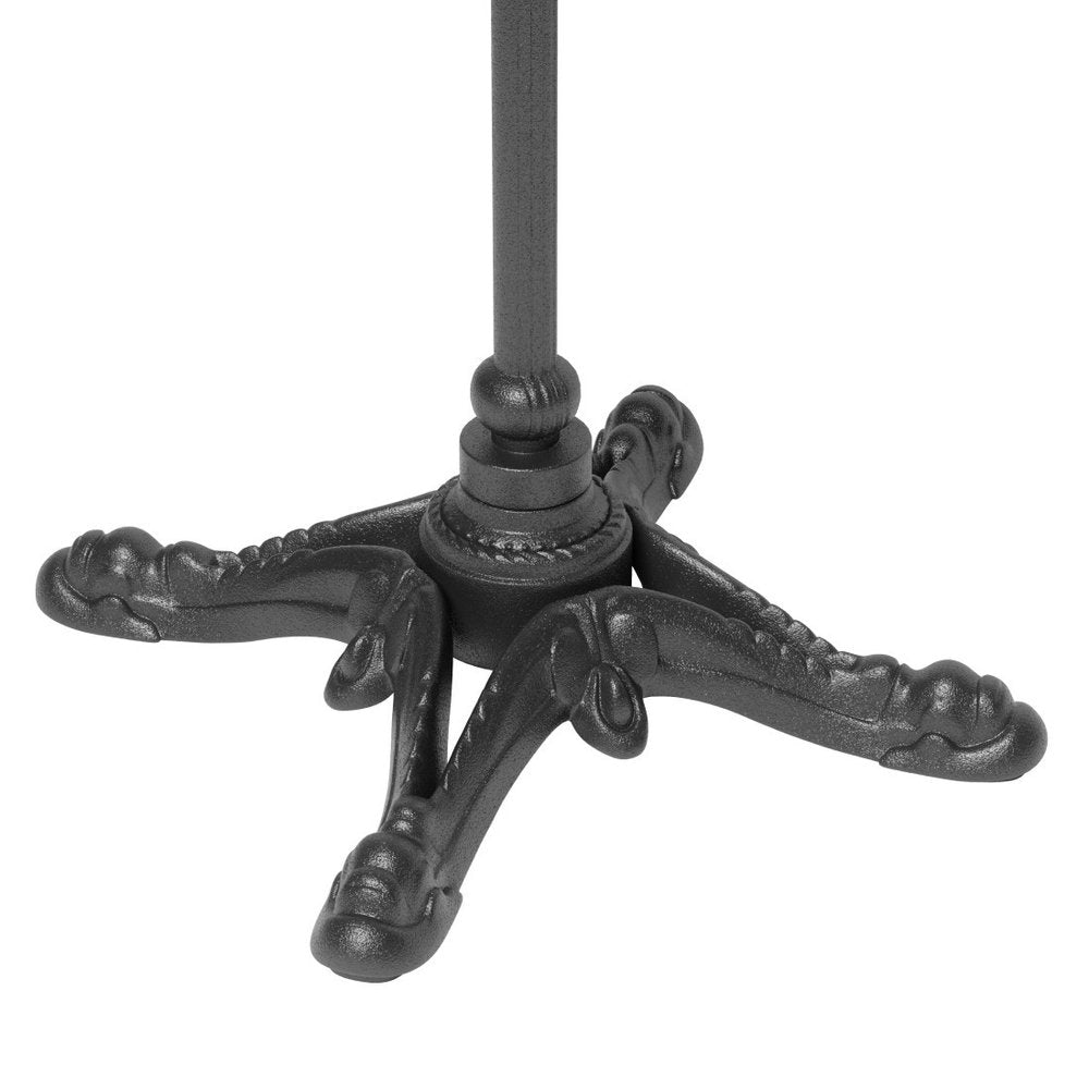 24" Gray and Black Wood And Aluminum Indoor Outdoor Pedestal Base Round Top Dining Table