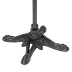 24" Gray and Black Wood And Aluminum Indoor Outdoor Pedestal Base Round Top Dining Table