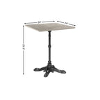 24" Gray and Black Wood And Aluminum Indoor Outdoor Pedestal Base Round Top Dining Table