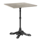 24" Gray and Black Wood And Aluminum Indoor Outdoor Pedestal Base Round Top Dining Table
