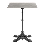24" Gray and Black Wood And Aluminum Indoor Outdoor Pedestal Base Round Top Dining Table
