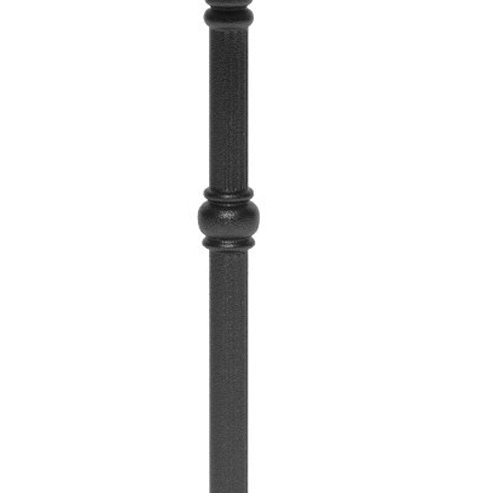 24" Gray and Black Wood And Aluminum Indoor Outdoor Pedestal Base Round Top Dining Table