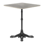 24" Gray and Black Wood And Aluminum Indoor Outdoor Pedestal Base Round Top Dining Table