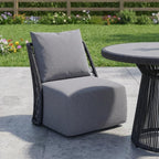 33" Gray Outdoor Accent Chair with Gray Cushions