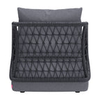 33" Gray Outdoor Accent Chair with Gray Cushions