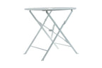 30" White Aluminum Round Folding Outdoor Bistro Table with Umbrella Hole