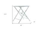 30" White Aluminum Round Folding Outdoor Bistro Table with Umbrella Hole