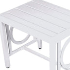 16" White Metal Outdoor Side Table