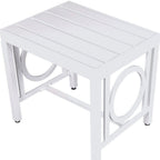 16" White Metal Outdoor Side Table