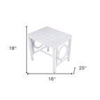 16" White Metal Outdoor Side Table