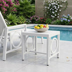 16" White Metal Outdoor Side Table