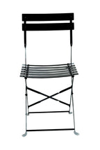 Set of Two Black Aluminum Outdoor Folding Dining Chairs