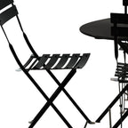 Five Piece Black Round Metal Dining Set with Four Chairs
