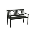45" Black Metal Geometric Back Garden Patio Bench