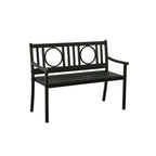45" Black Metal Geometric Back Garden Patio Bench