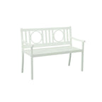 45" White Metal Garden Patio Bench