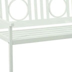 45" White Metal Garden Patio Bench