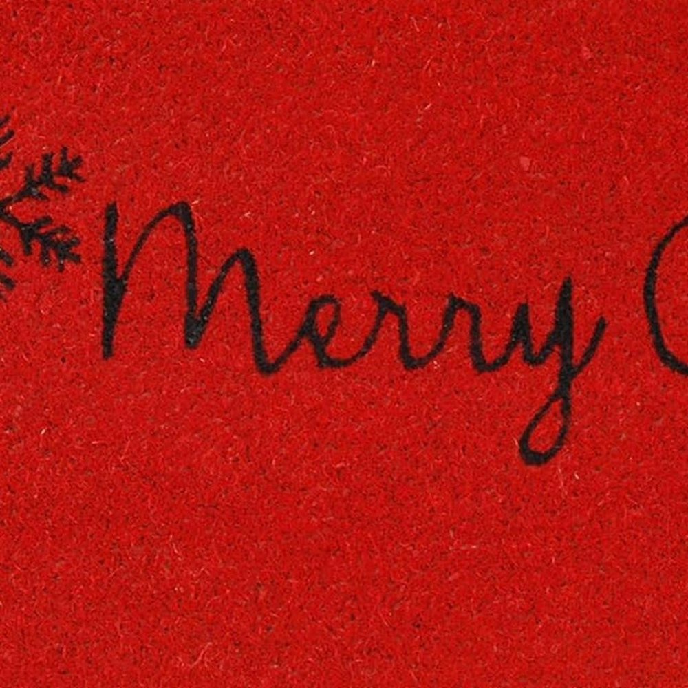 24" X 36" Red and Black Coir Merry Christmas Outdoor Christmas Door Mat