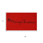 24" X 36" Red and Black Coir Merry Christmas Outdoor Christmas Door Mat