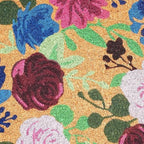 24" X 36" Natural Pink and Green Coir Floral Outdoor Door Mat