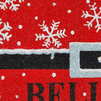 17" X 29" Red Black and White Coir Snowflake Believe Outdoor Christmas Door Mat