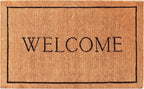 18" X 30" Natural And Black Coir Welcome Outdoor Door Mat