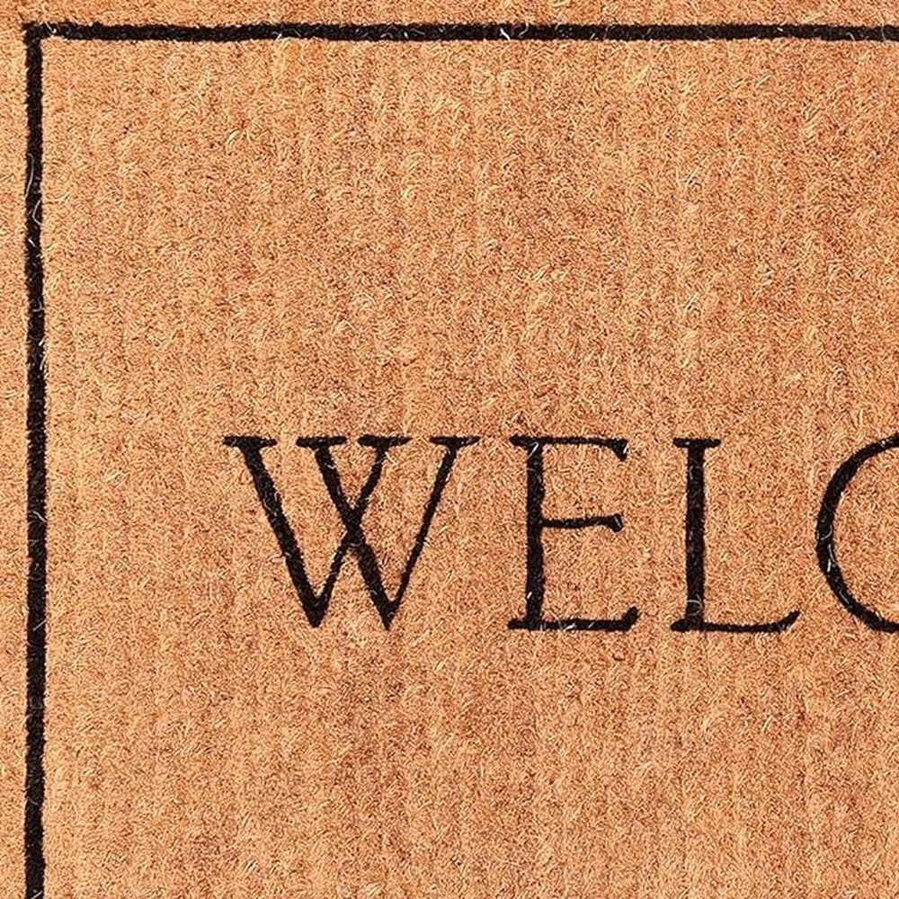 24" X 36" Natural and Black Coir Welcome Outdoor Door Mat
