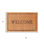 24" X 36" Natural and Black Coir Welcome Outdoor Door Mat