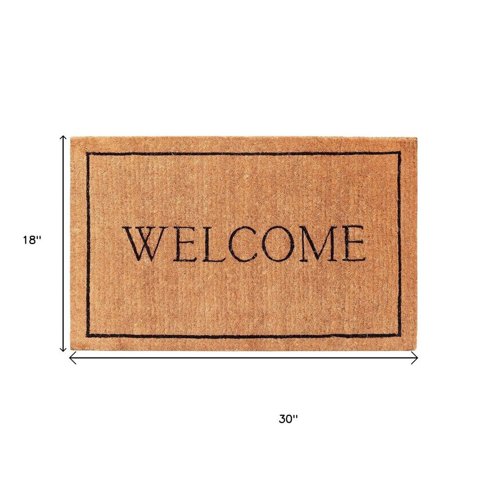 24" X 36" Natural and Black Coir Welcome Outdoor Door Mat