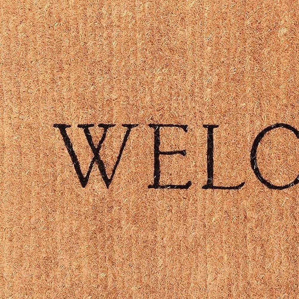 24" X 36" Natural and Black Coir Welcome Outdoor Door Mat