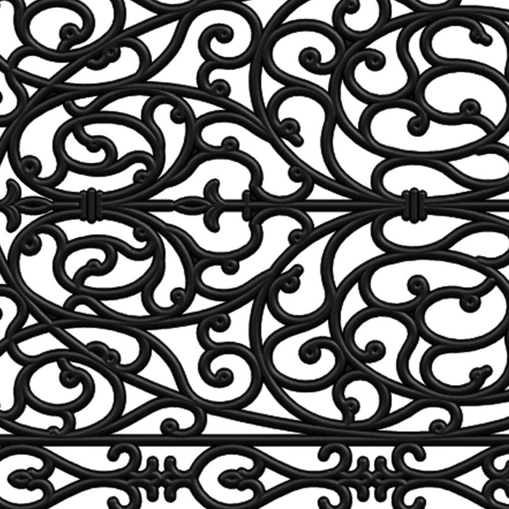 24" X 36" Black Rubber Scrollwork Outdoor Door Mat
