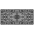 24" X 36" Black Rubber Scrollwork Outdoor Door Mat