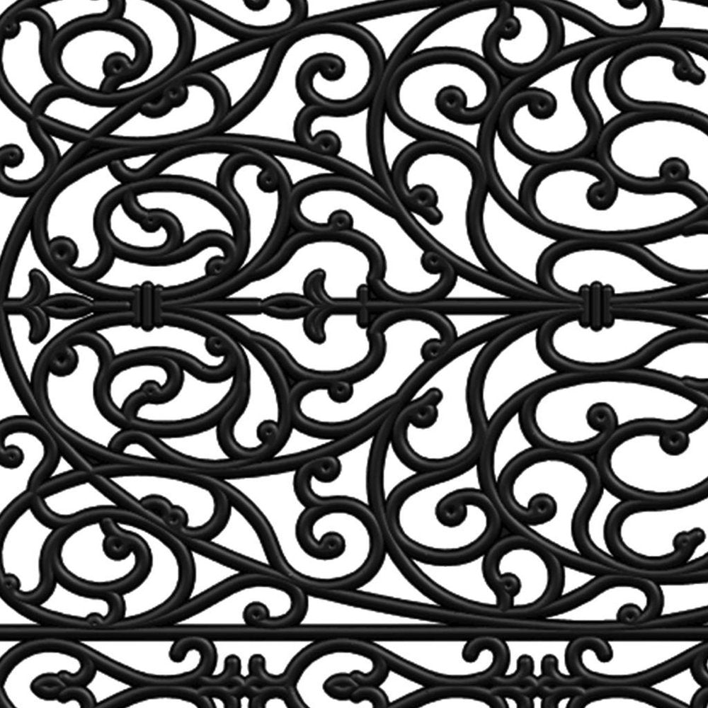 24" X 36" Black Rubber Scrollwork Outdoor Door Mat