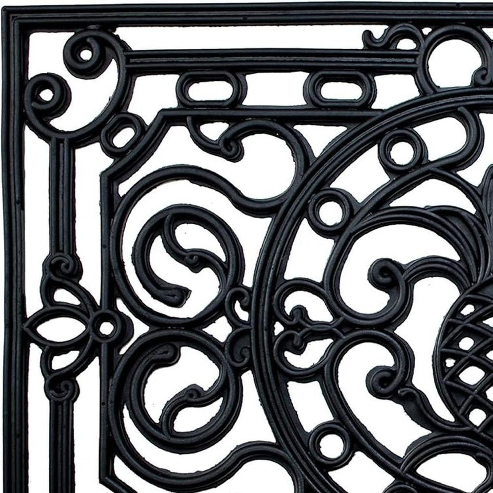 18" X 30" Black Rubber Pineapple Outdoor Door Mat