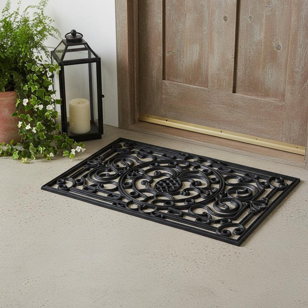 18" X 30" Black Rubber Pineapple Outdoor Door Mat