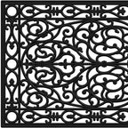 24" X 36" Black Rubber Scrollwork Outdoor Door Mat