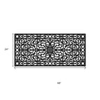 24" X 36" Black Rubber Scrollwork Outdoor Door Mat