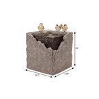 19" Gray Stone LED lights Birds Garden Art