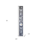 72" Gray And White Solid Wood Welcome Christmas Snowman Porch Sign