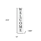 48" White And Black Solid Wood Birdhouse Welcome Porch Sign